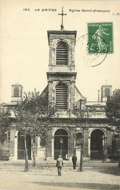 Carte postale ancienne Le Havre - Eglise Saint-Francois au Havre
