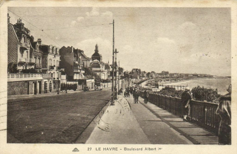 Carte postale ancienne Le Havre - Boulevard Albert I* au Havre