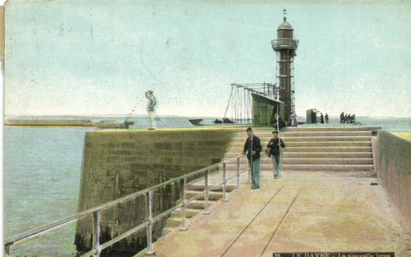 Carte postale ancienne Le Havre - La nouvelle jetée au Havre