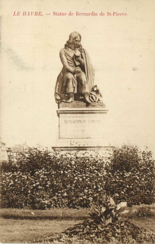 Carte postale ancienne Le Havre - Statue de Bernardin de Saint-Pierre au Havre