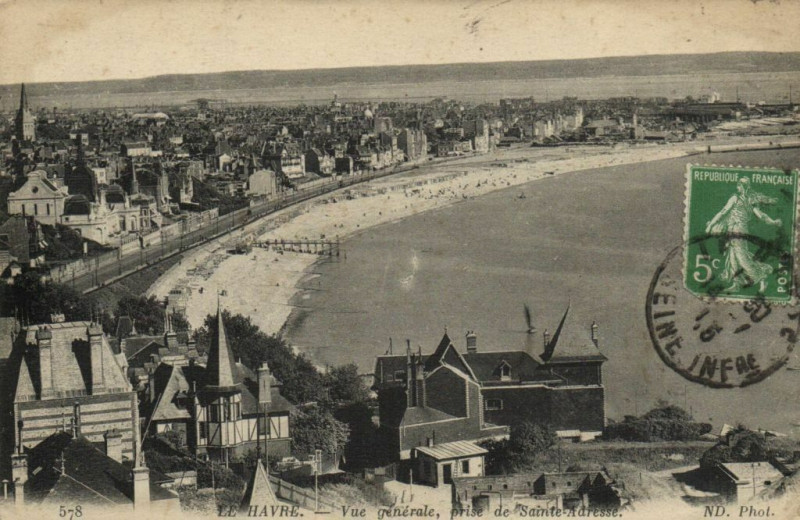 Carte postale ancienne Le Havre - Vue générale prise de Saint-Adresse au Havre