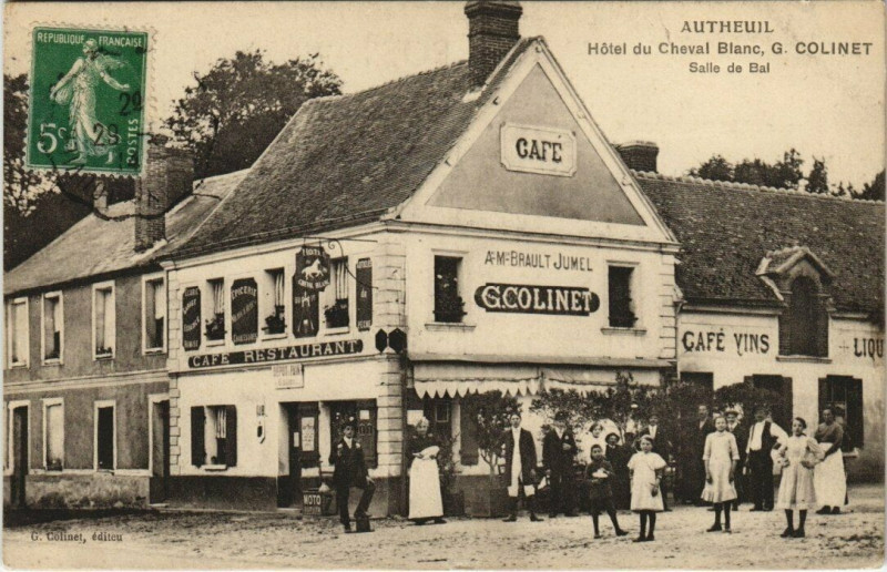 Carte postale ancienne Autheuil - Hotel deu Cheval Blanc salle de Bal