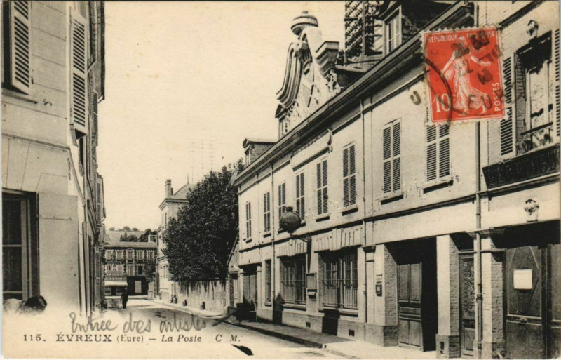 Carte postale ancienne Evreux-La Poste à Évreux