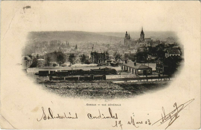 Carte postale ancienne Evreux-Vue générale à Évreux