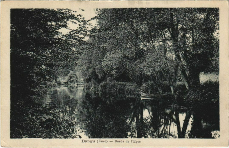 Carte postale ancienne Dangu-Bords de l'Epte à Dangu