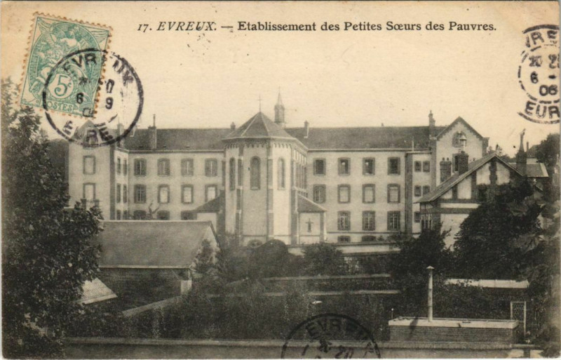Carte postale ancienne Evreux-Etablissement des Petites Soeurs des Pauvres à Évreux