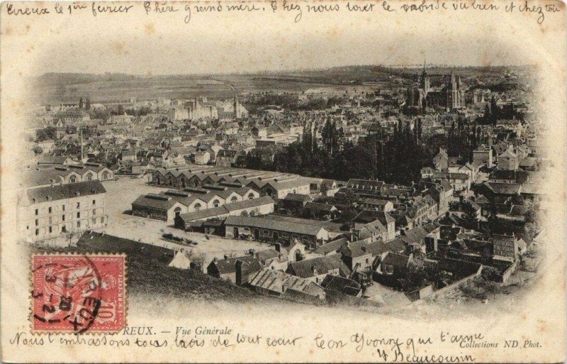 Carte postale ancienne Evreux-Vue générale à Évreux