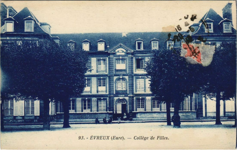 Carte postale ancienne Evreux-Collége de Filles à Évreux