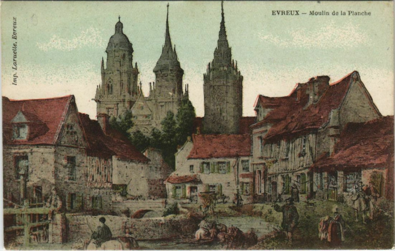 Carte postale ancienne Evreux-Moulin de la Planche à Évreux