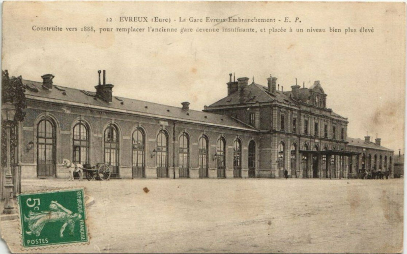 Carte postale ancienne Evreux-La Gare Evreux Embranchement à Évreux