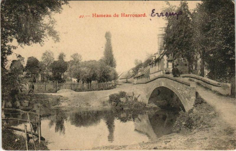 Carte postale ancienne Evreux-Hameau de Harrouard à Évreux