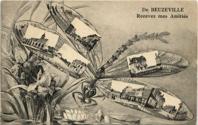 Carte postale ancienne De Beuzeville Recevez mes Amitiés à Beuzeville