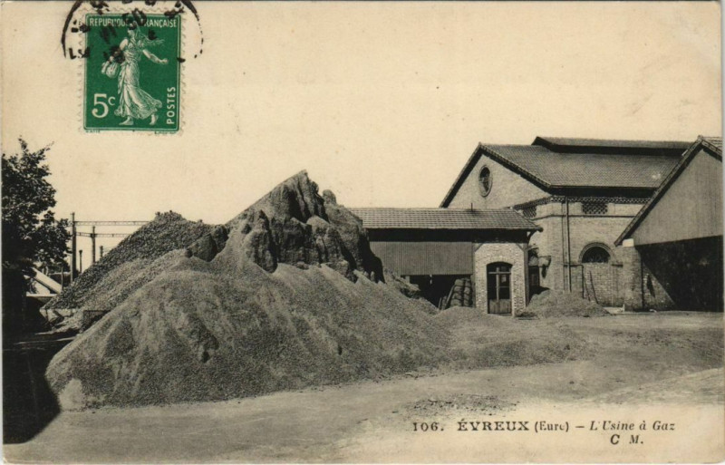 Carte postale ancienne Evreux-L'Usine a Gaz à Évreux