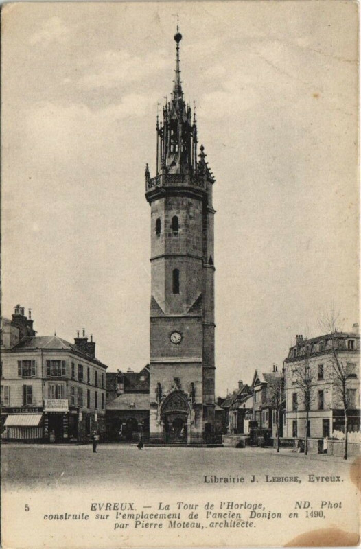 Carte postale ancienne Evreux-Tour de l'Horloge à Évreux
