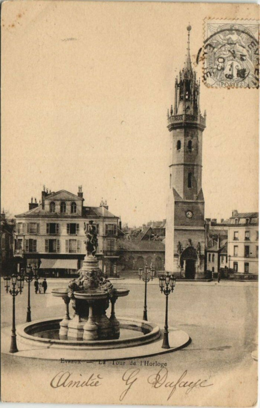 Carte postale ancienne Evreux-La Tour de l'Horloge à Évreux