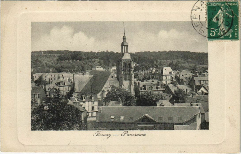 Carte postale ancienne Bernay-Panorama à Bernay