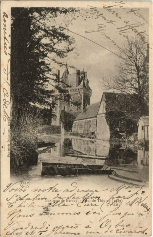 Carte postale ancienne Bernay-Tour de Thévray à Bernay