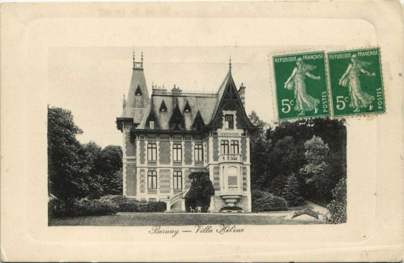 Carte postale ancienne Bernay-Villa Héléne à Bernay
