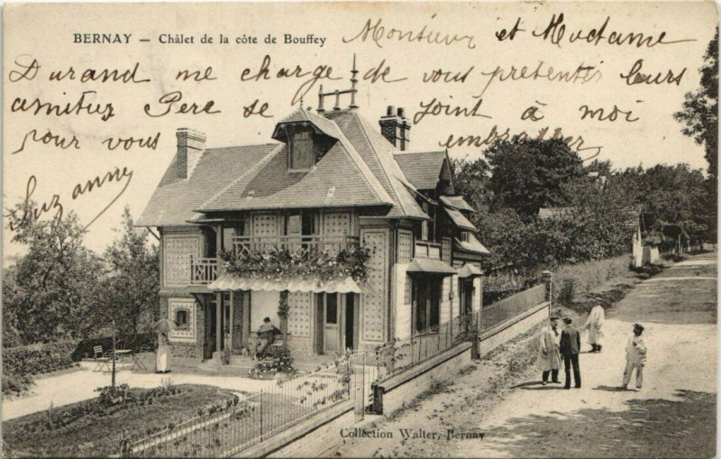 Carte postale ancienne Bernay-Chalet de la cote de Bouffey à Bernay