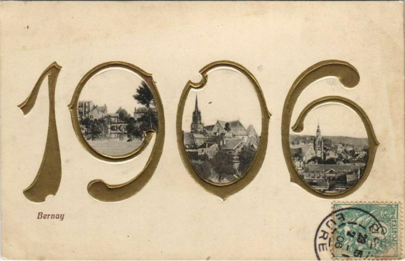 Carte postale ancienne Bernay 1906 à Bernay