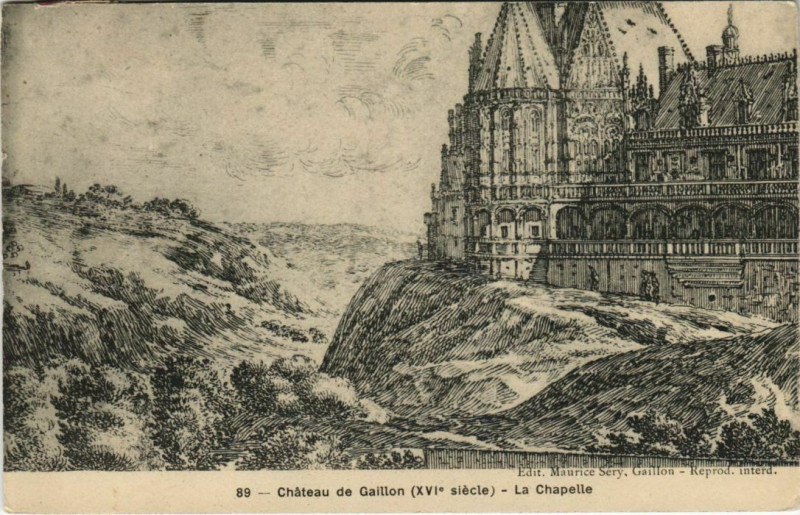 Carte postale ancienne Chateau de Gaillon-La Chapelle à Gaillon
