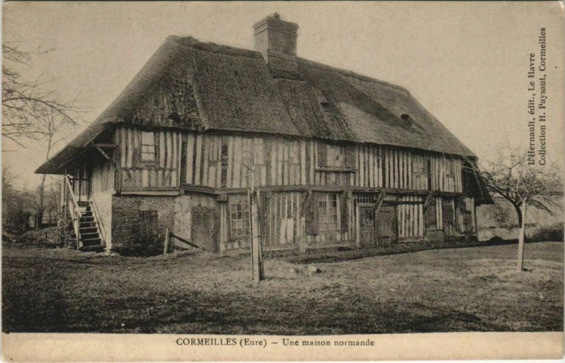 Carte postale ancienne Cormeilles-Une maison normande à Cormeilles