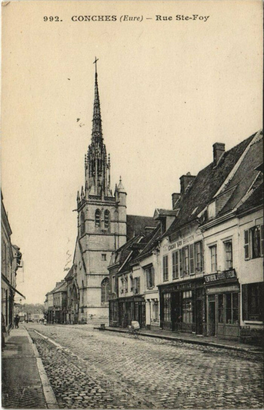 Carte postale ancienne Conches-Rue Sainte-Roy