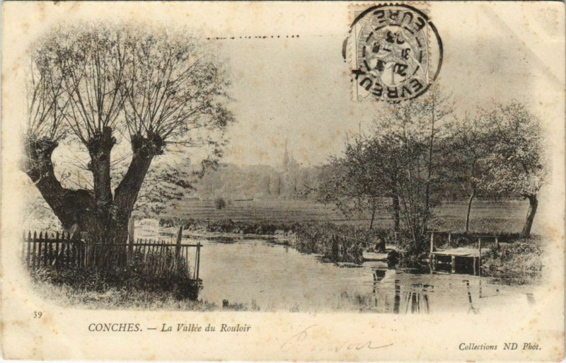 Carte postale ancienne Conches-La Vallée du Rouloir