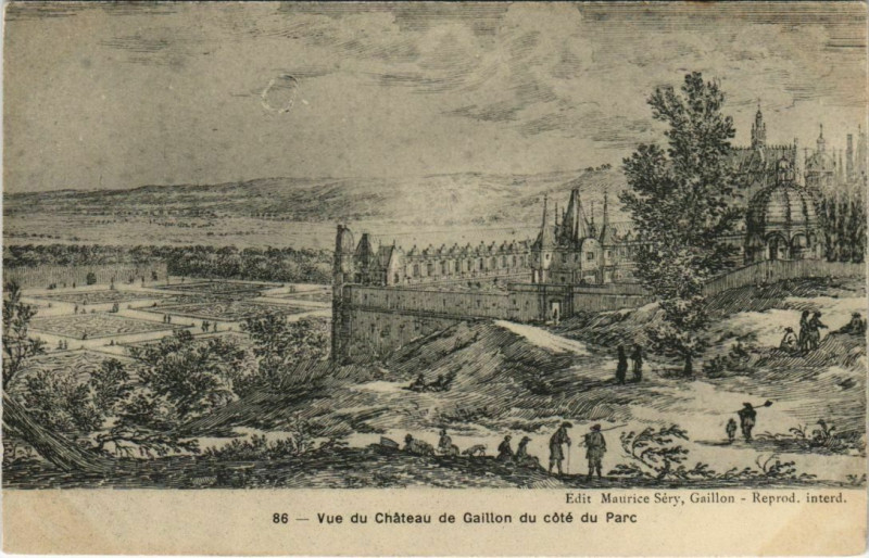 Carte postale ancienne Vue du Chateau de Gaillon du coté du Parc à Gaillon