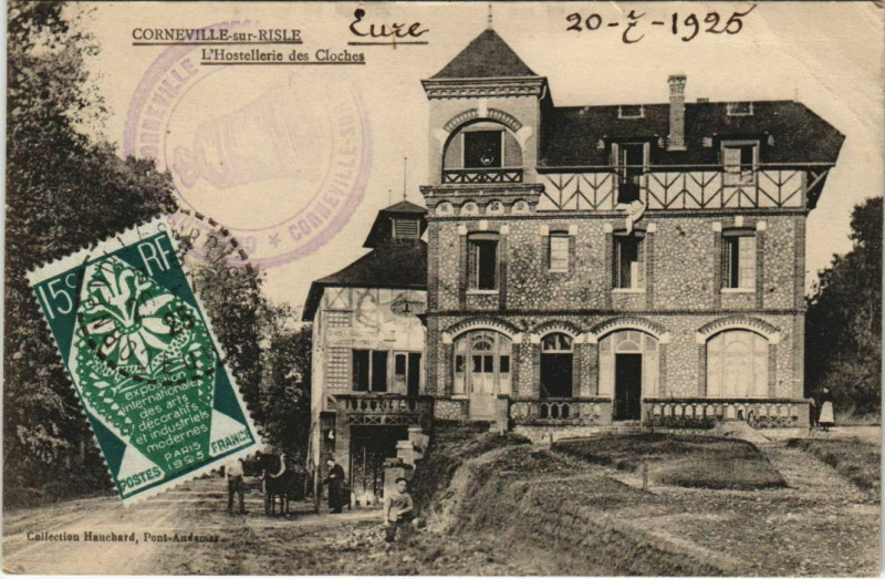 Carte postale ancienne Corneville sur Risle-L'Hostellerie des Cloches à Corneville-sur-Risle