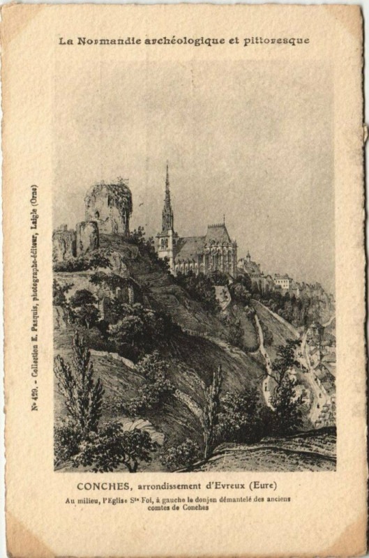 Carte postale ancienne Conches arrondissement d'Evreux