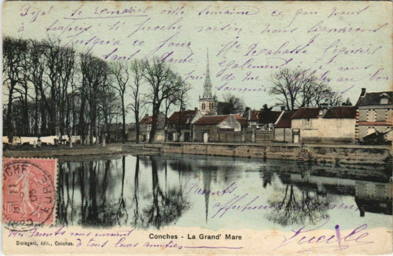 Carte postale ancienne Conches-La Grand Mare
