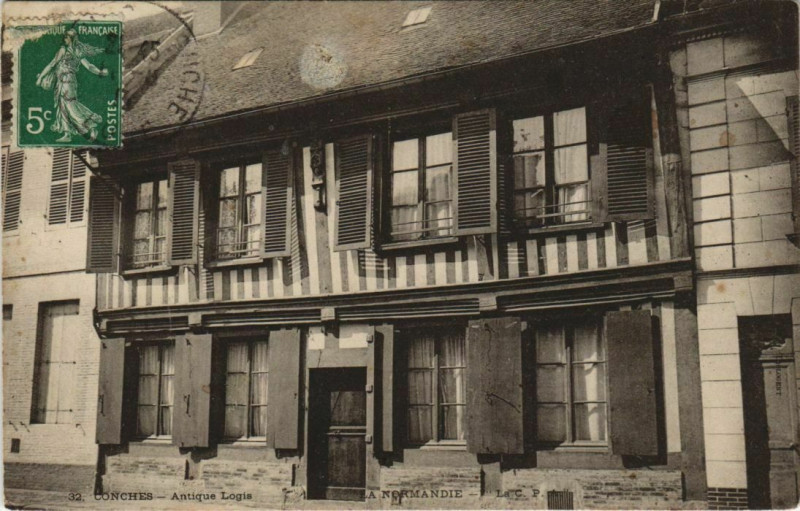 Carte postale ancienne Conches-Antique Logis-La Normandie