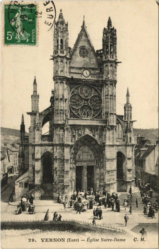 Carte postale ancienne Vernon - L'Eglise Notre-Dame à Vernon