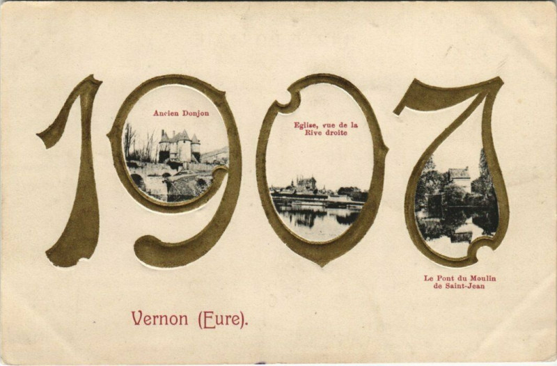 Carte postale ancienne Vernon - 1907 à Vernon