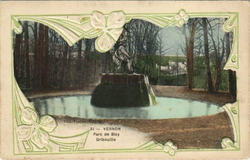 Carte postale ancienne Vernon Parc de Bizy Gribouille à Vernon
