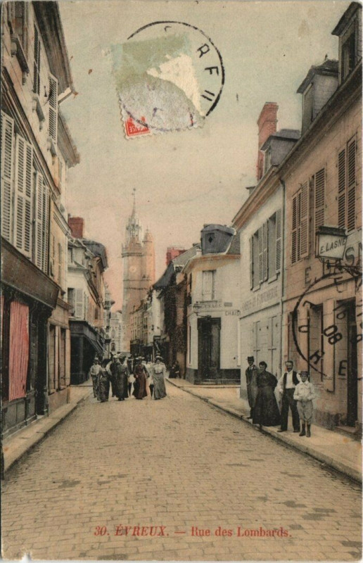 Carte postale ancienne Evreux - Rue des Lombards à Évreux