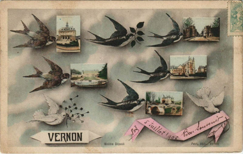 Carte postale ancienne Vernon - Modele Depose à Vernon