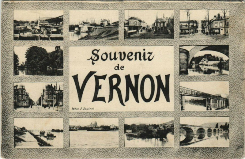 Carte postale ancienne Souvenir de Vernon à Vernon