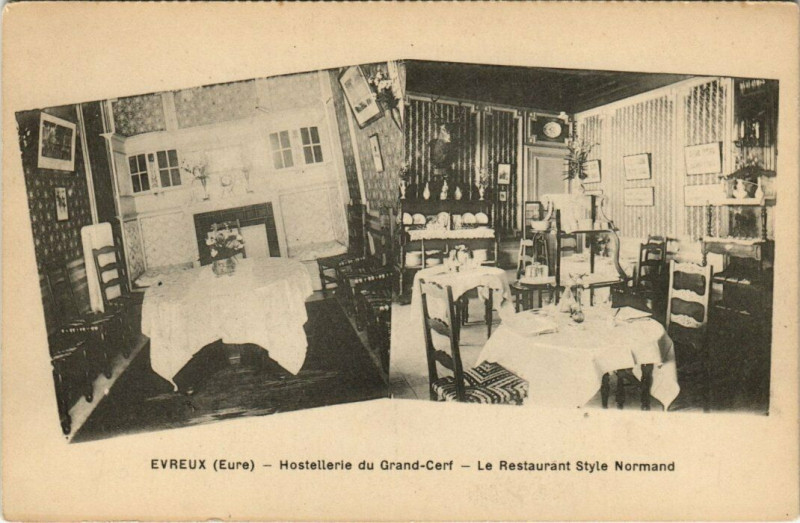 Carte postale ancienne Evreux - Hostellerie du Grand Cerf à Évreux