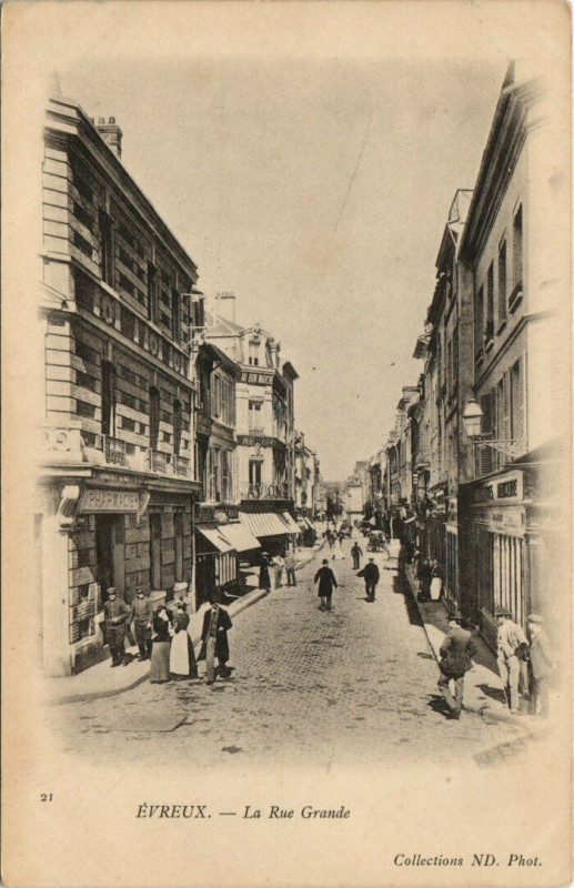 Carte postale ancienne Evreux - La Rou Grande à Évreux