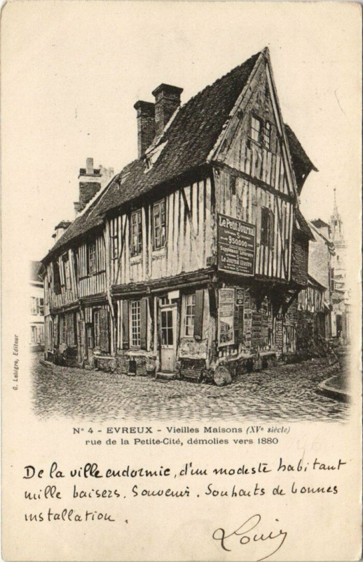 Carte postale ancienne Evreux - Vieilles Maisons à Évreux