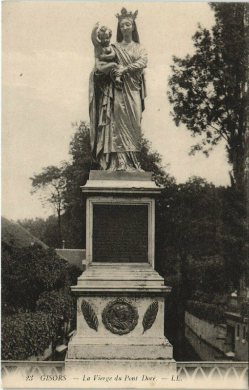 Carte postale ancienne Gisors - La Vierge du Pont Dore à Gisors