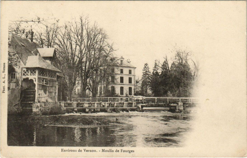 Carte postale ancienne Fourges - Moulin Environs de Vernon à Vernon