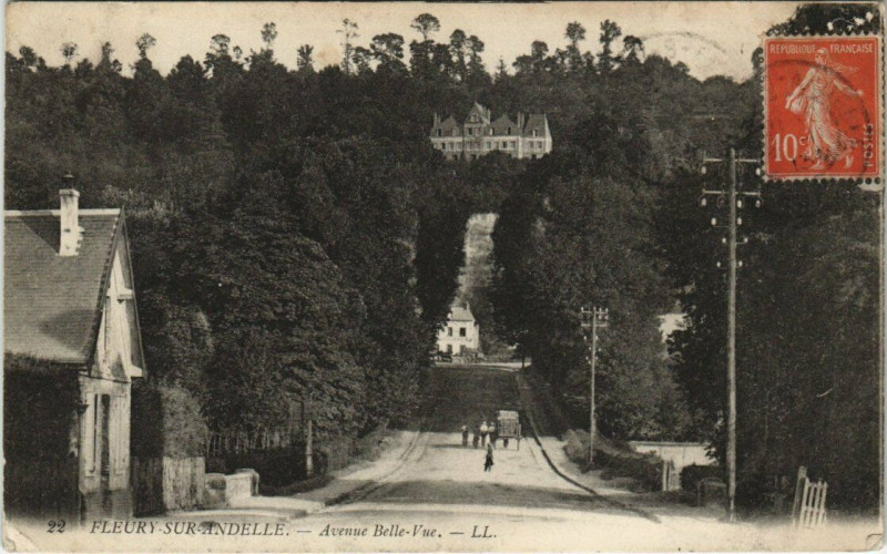 Carte postale ancienne Fleury-sur-Andelle - Avenue Belle Vue à Fleury-sur-Andelle