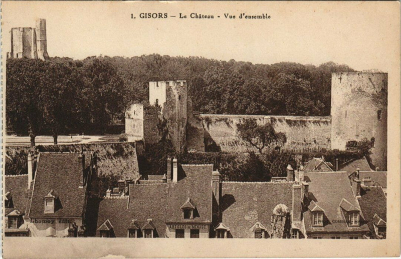 Carte postale ancienne Gisors - Le Chateau-Vue d'ensemble à Gisors
