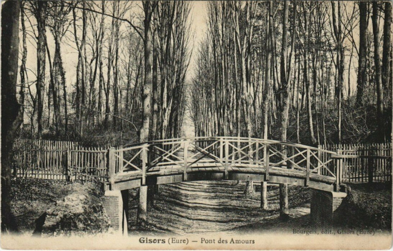Carte postale ancienne Gisors - Pont des Amours à Gisors