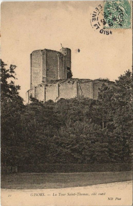 Carte postale ancienne Gisors - La Tour Saint-Thomas cote ouest à Gisors