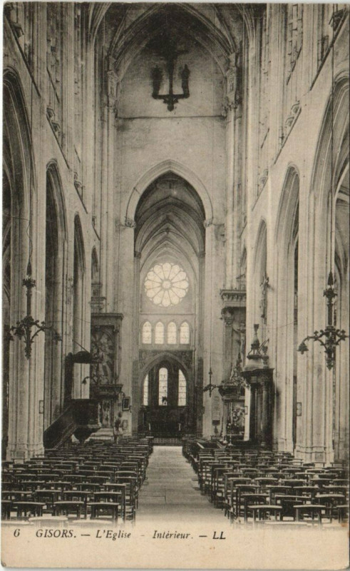 Carte postale ancienne Gisors - L'Eglise Interieur à Gisors