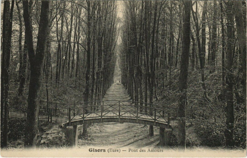 Carte postale ancienne Gisors - Pont des Amours à Gisors
